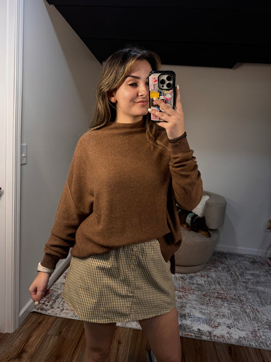 Meredith Oversized Slouch Neck Knit Sweater (multiple colors)