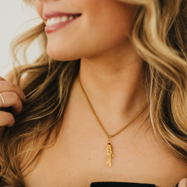 Lucky Fish Necklace, Gold