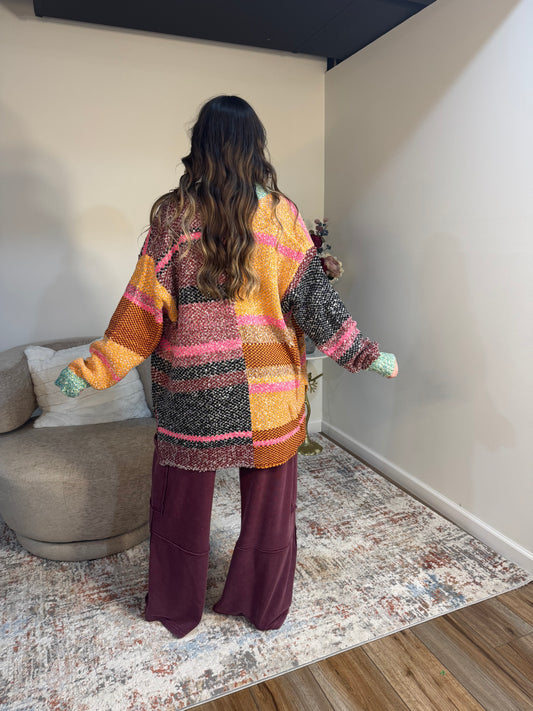 Kimmy Oversized Colorblock Cardigan