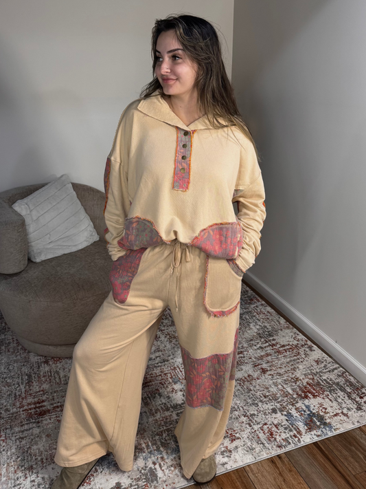 mineral washed patchwork set easel