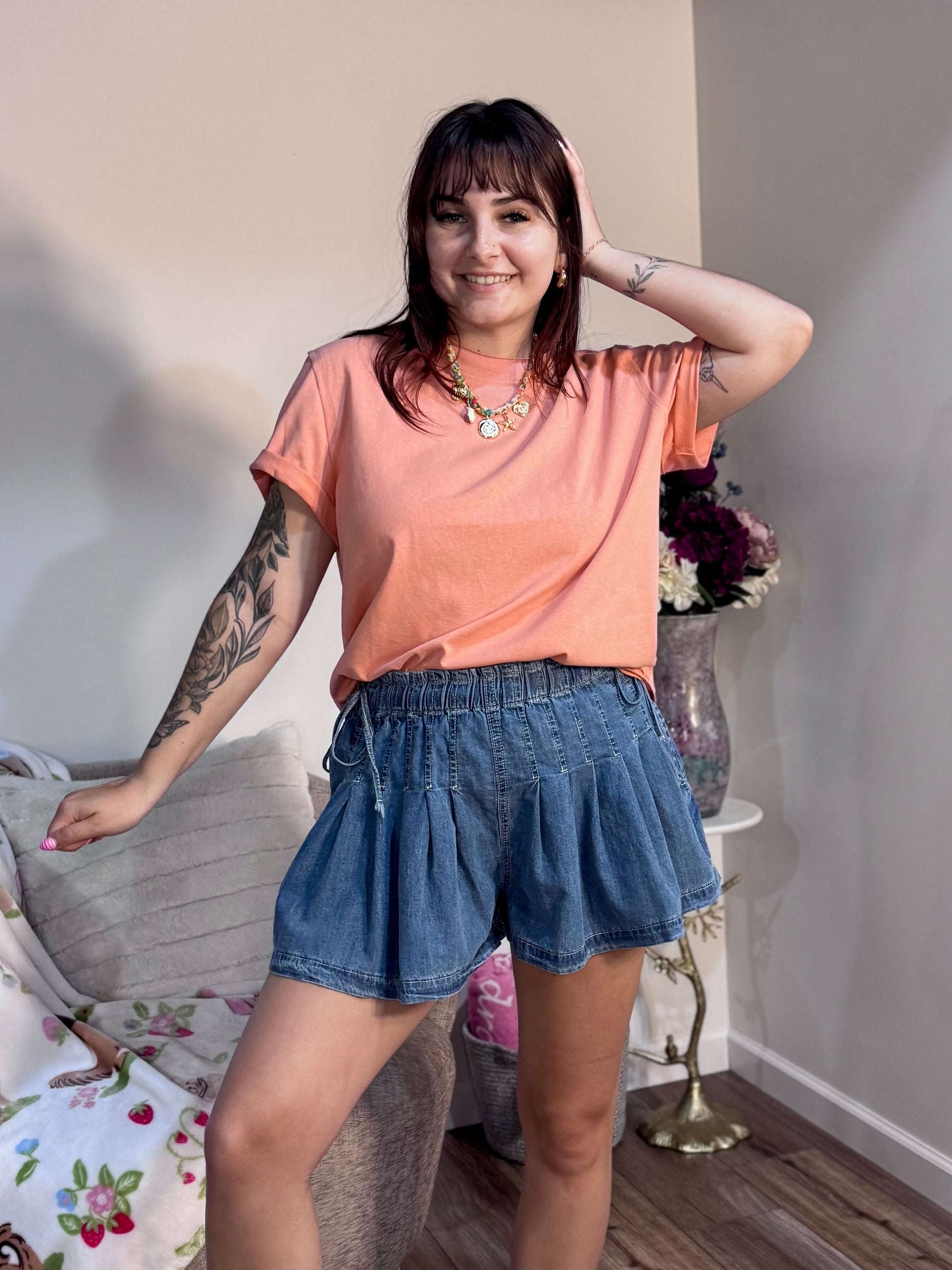 comfortable everyday tshirt for women coral