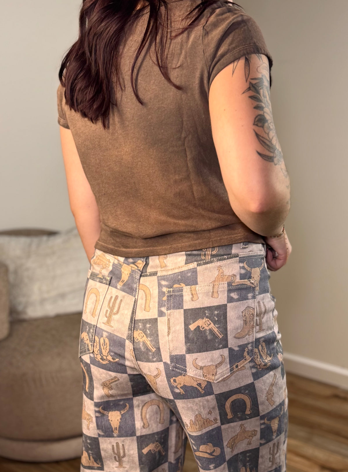 Free Bird Graphic Cropped Tee, Espresso
