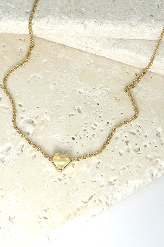 classic dainty gold mini heart necklace