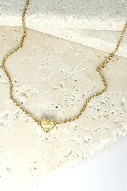 classic dainty gold mini heart necklace