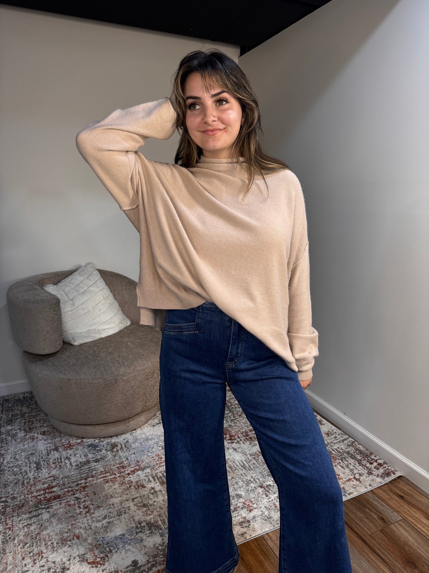 Meredith Oversized Slouch Neck Knit Sweater (multiple colors)