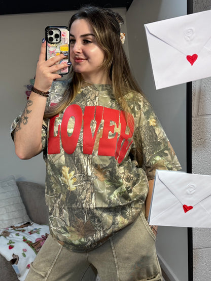 "lover" camo realtree comfort colors tshirt