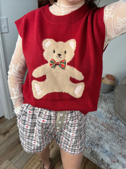 Charlotte Teddy Bear Plaid Boxer Shorts