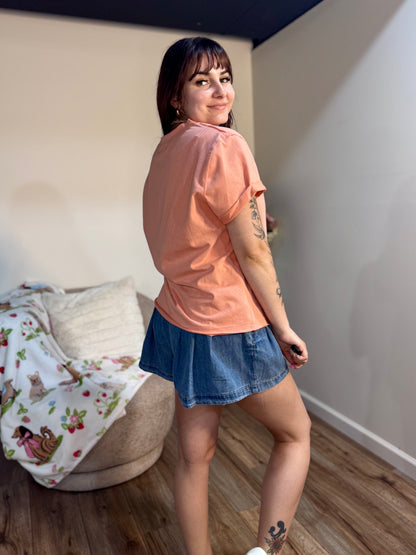 comfortable everyday tshirt for women coral