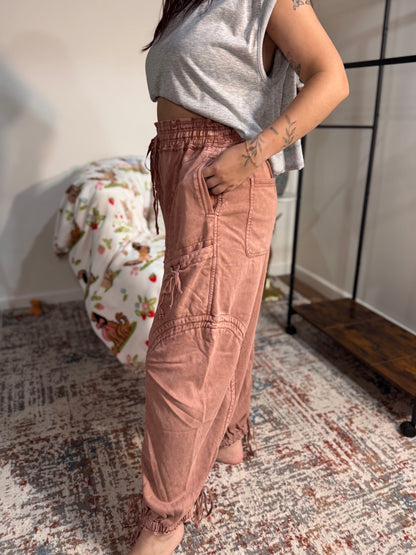 Paxton Washed French Terry Drawstring Jogger Pants