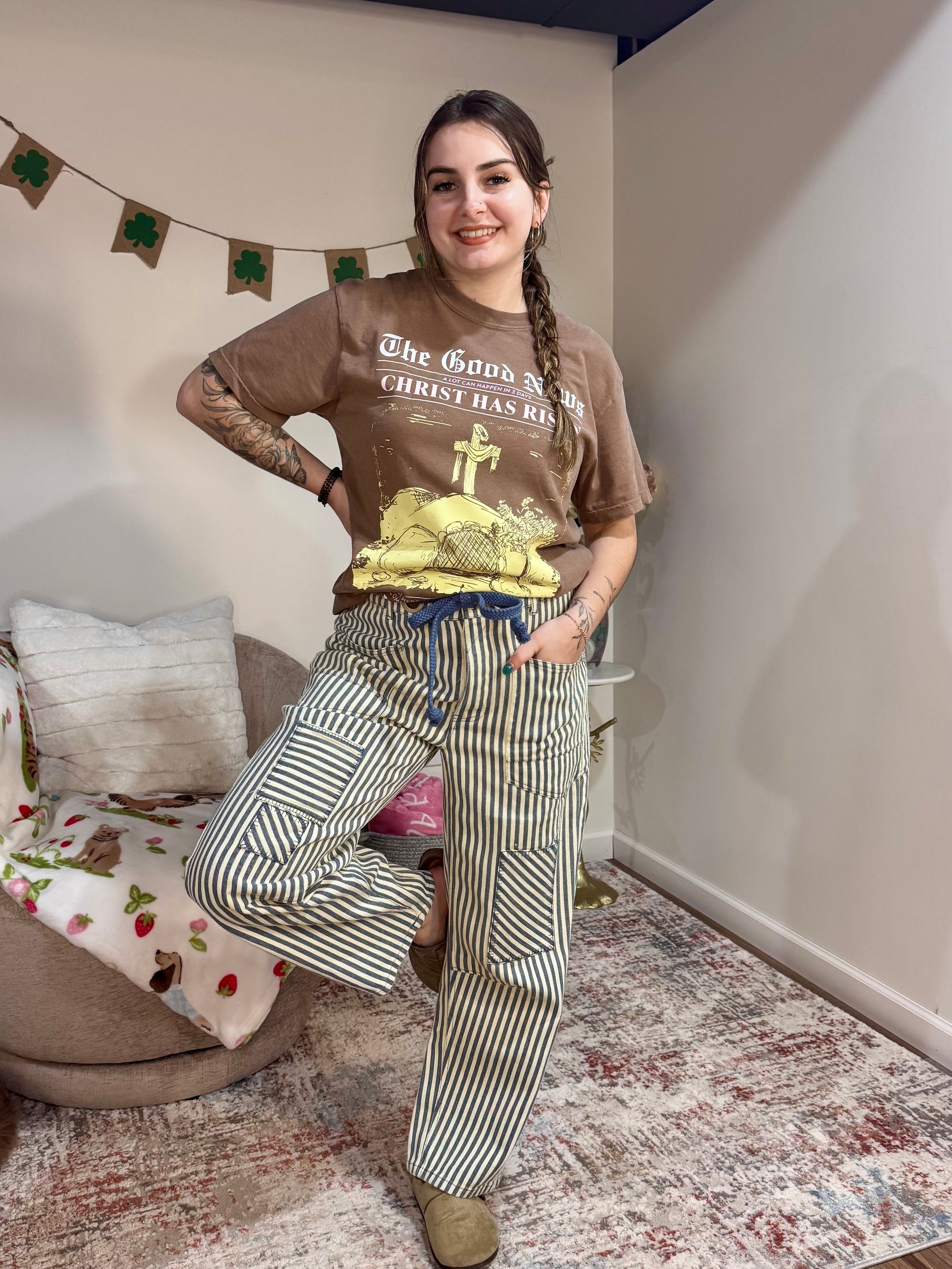 brown comfort colors faith based christ has risen graphic tshirt 