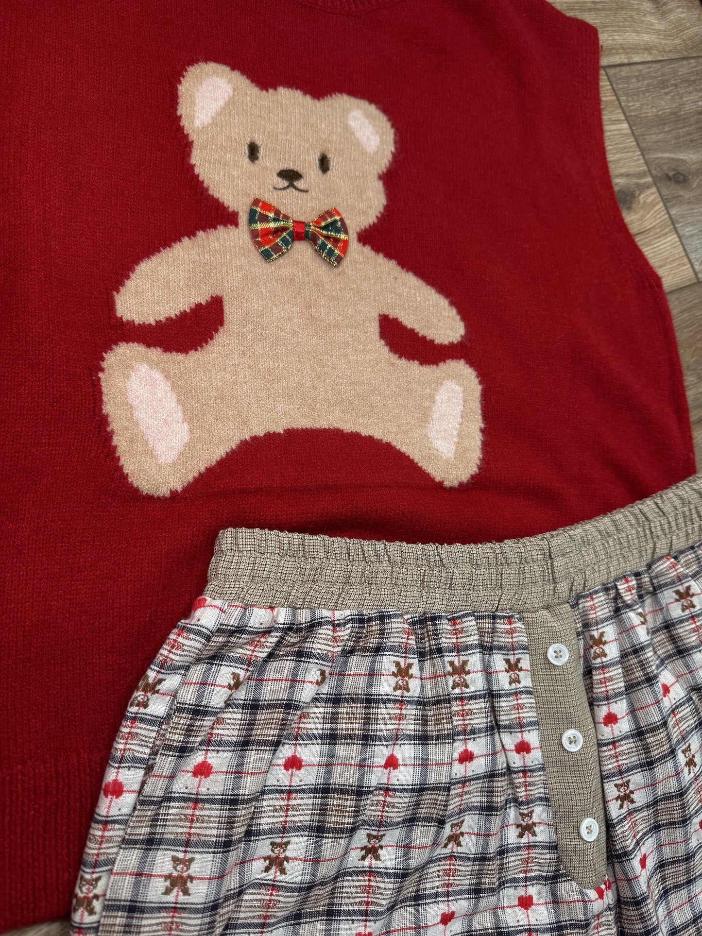 Charlotte Teddy Bear Plaid Boxer Shorts
