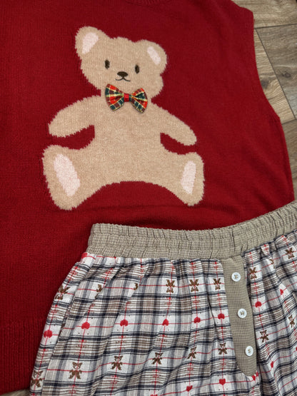 Charlotte Teddy Bear Plaid Boxer Shorts