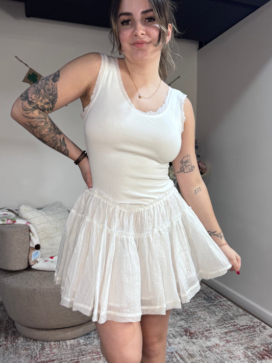 white casual graduation bridal mini dress drop waist concert outfit