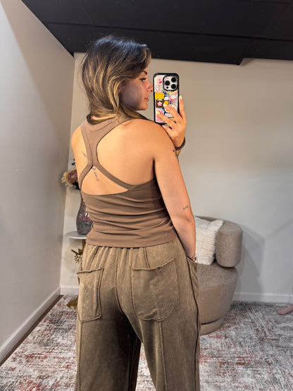 Java Keyhole Ribbed Racerback Tank