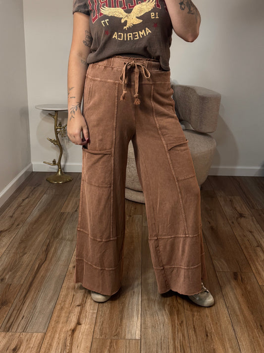 Logan Cargo Wide Leg Terry Knit Sweatpants (multiple colors)