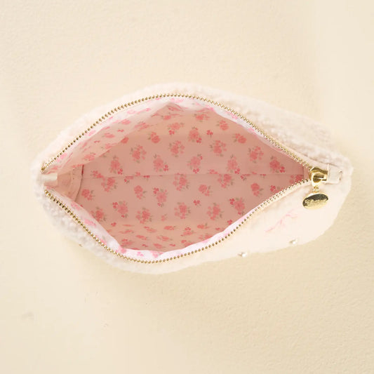 Teddy Pouch - Bows Pink