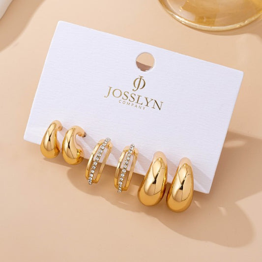 gold hoop earring sets, rhinestone huggie earrings, hypoallergenic earrings for sensitive ears, chunky hoop earrings, or trendy ear stacking sets
