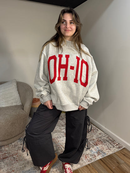 'OH-IO' & OH Reversible Mock Neck Sweatshirt
