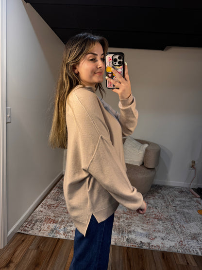 Meredith Oversized Slouch Neck Knit Sweater (multiple colors)