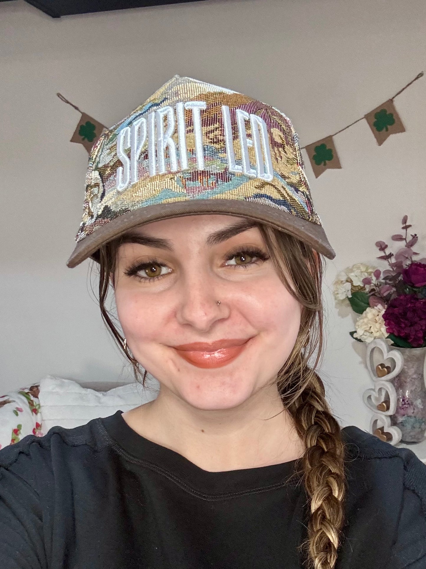 'Spirit Led' embroidered jacquard faith-based trucker hat