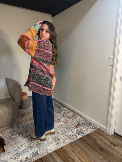 Kimmy Oversized Colorblock Cardigan