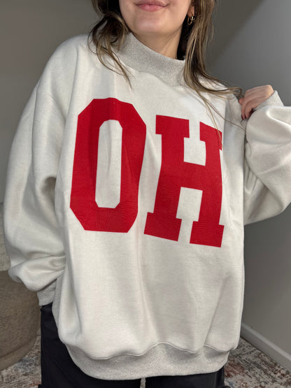 'OH-IO' & OH Reversible Mock Neck Sweatshirt