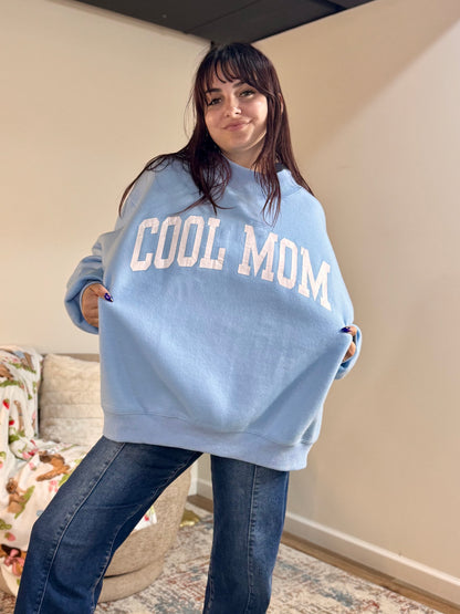 'MOTHER & COOL MOM' Reversible Mockneck Sweatshirt