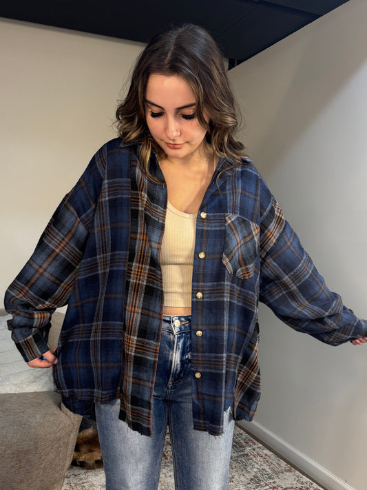 navy patchwork plaid flannel women's 