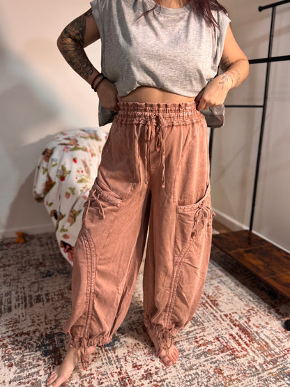 Paxton Washed French Terry Drawstring Jogger Pants