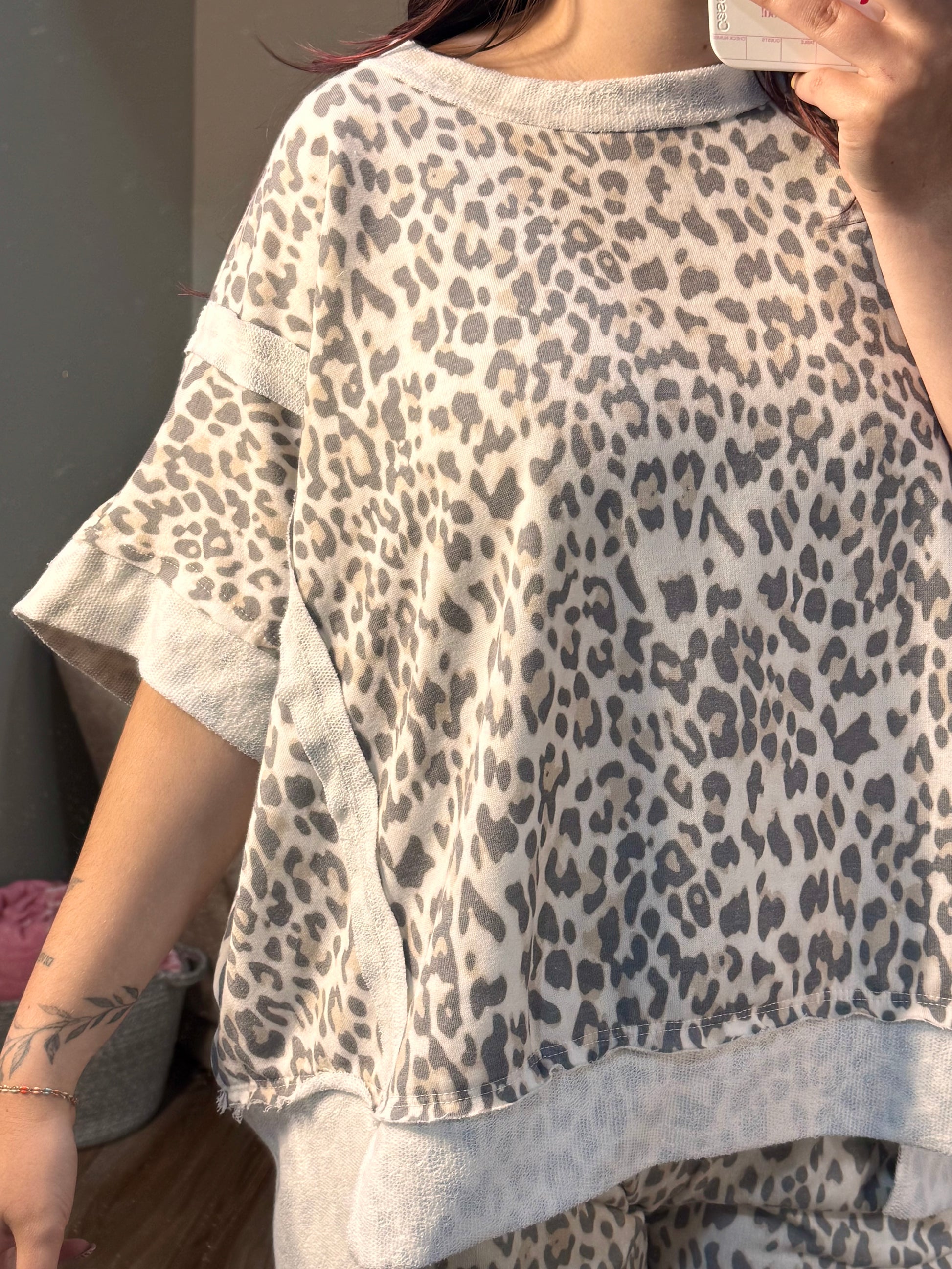 Cheetah Terry knit lounge set