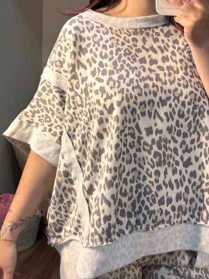 Cheetah Terry knit lounge set