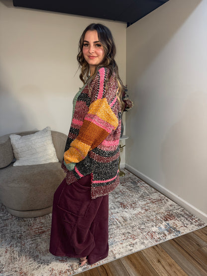 Kimmy Oversized Colorblock Cardigan