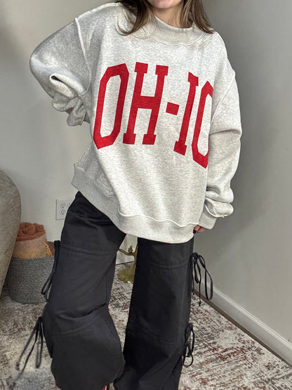 'OH-IO' & OH Reversible Mock Neck Sweatshirt