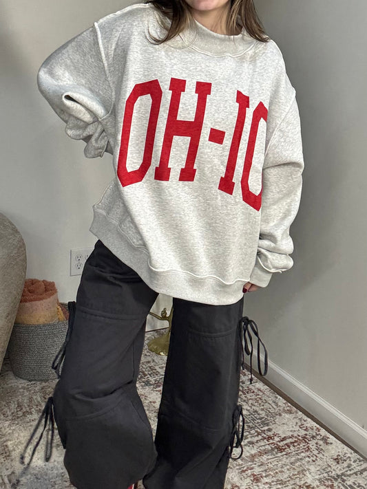 'OH-IO' & OH Reversible Mock Neck Sweatshirt