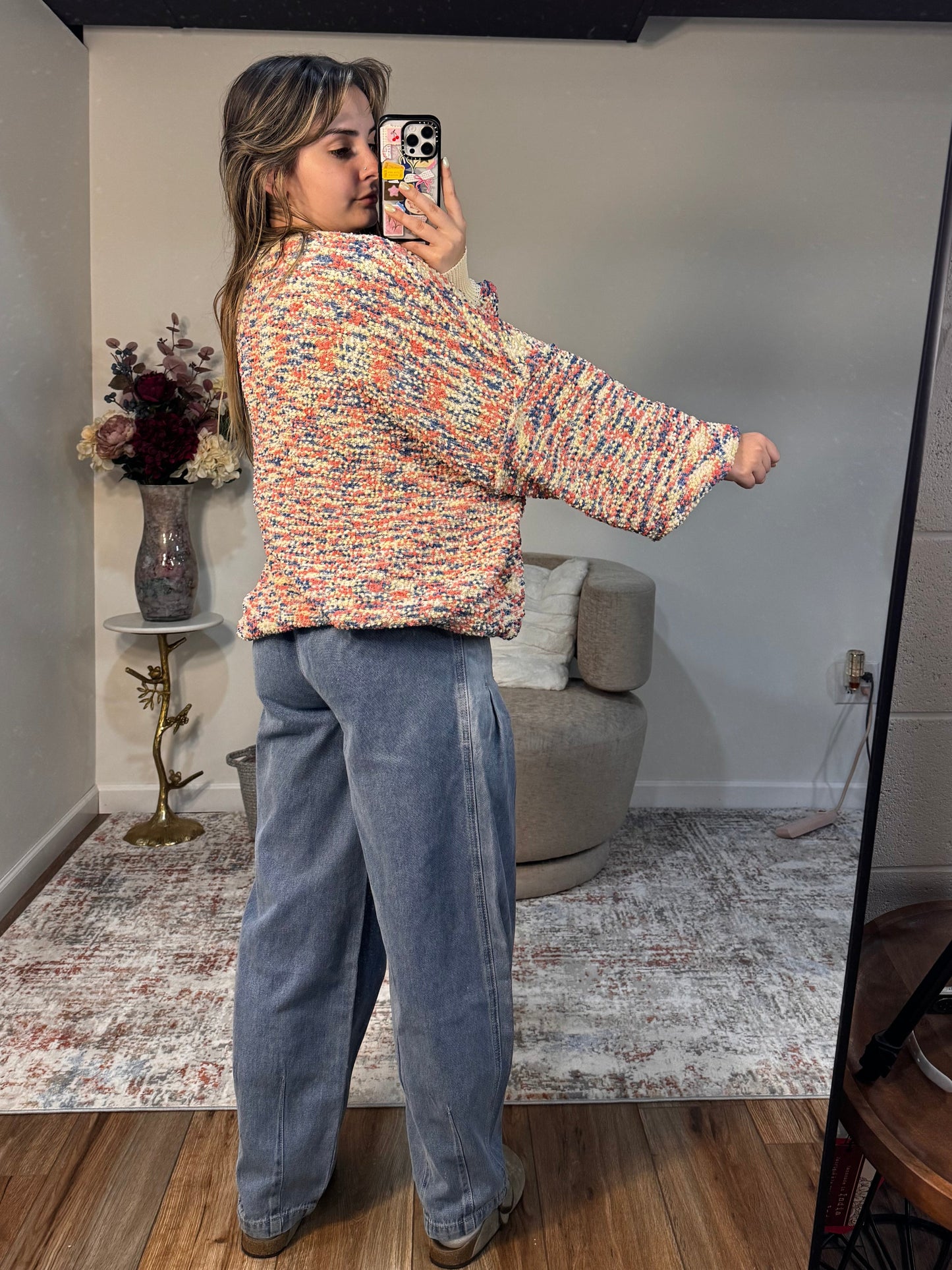 popcorn knit oatmeal oversized fall sweater