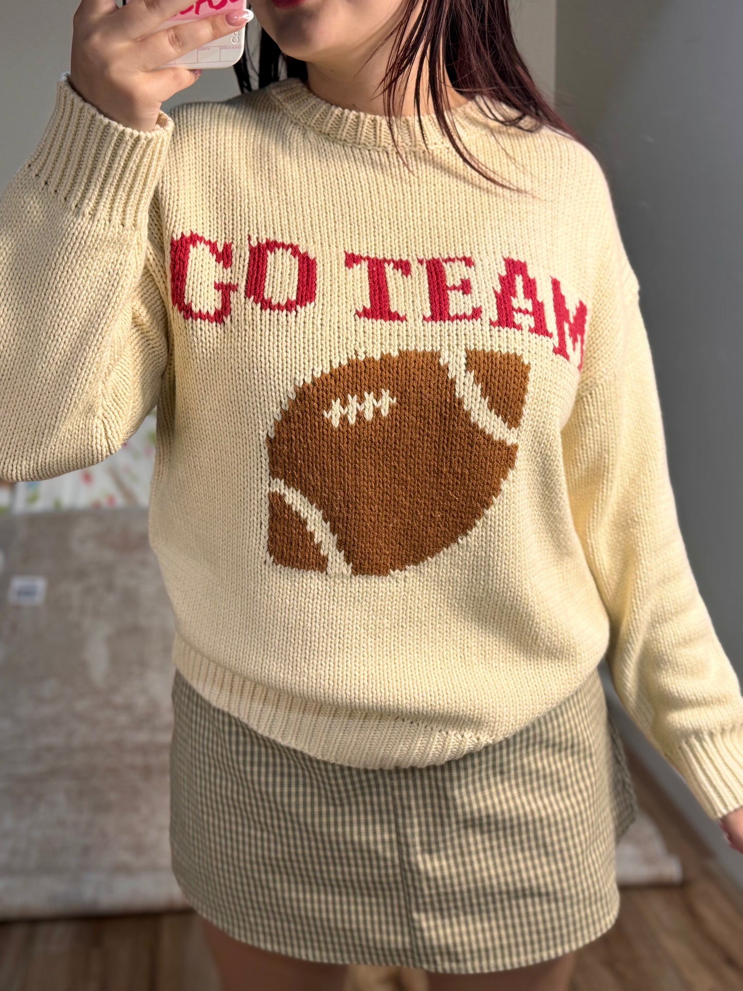 "Go Team" Football Graphic Sweater