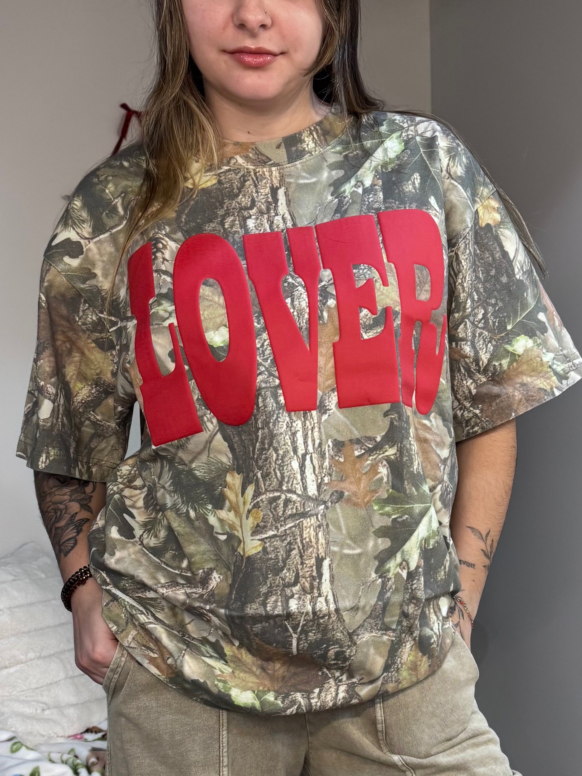 "lover" camo realtree comfort colors tshirt