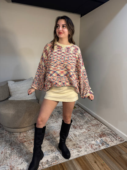 Gemma Stretch Twill Mini Skort in Cream