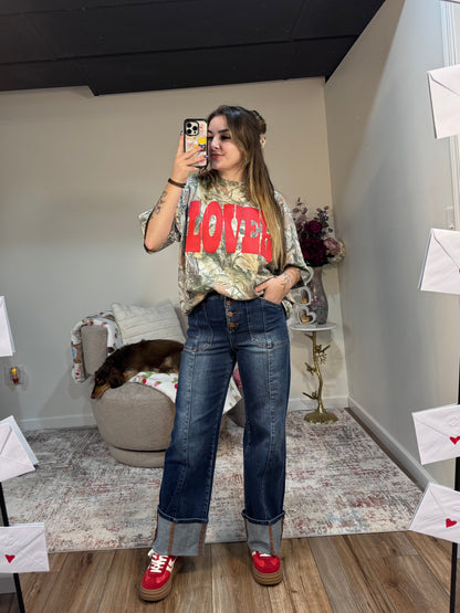 LOVER Camo Western Boxy T-shirt