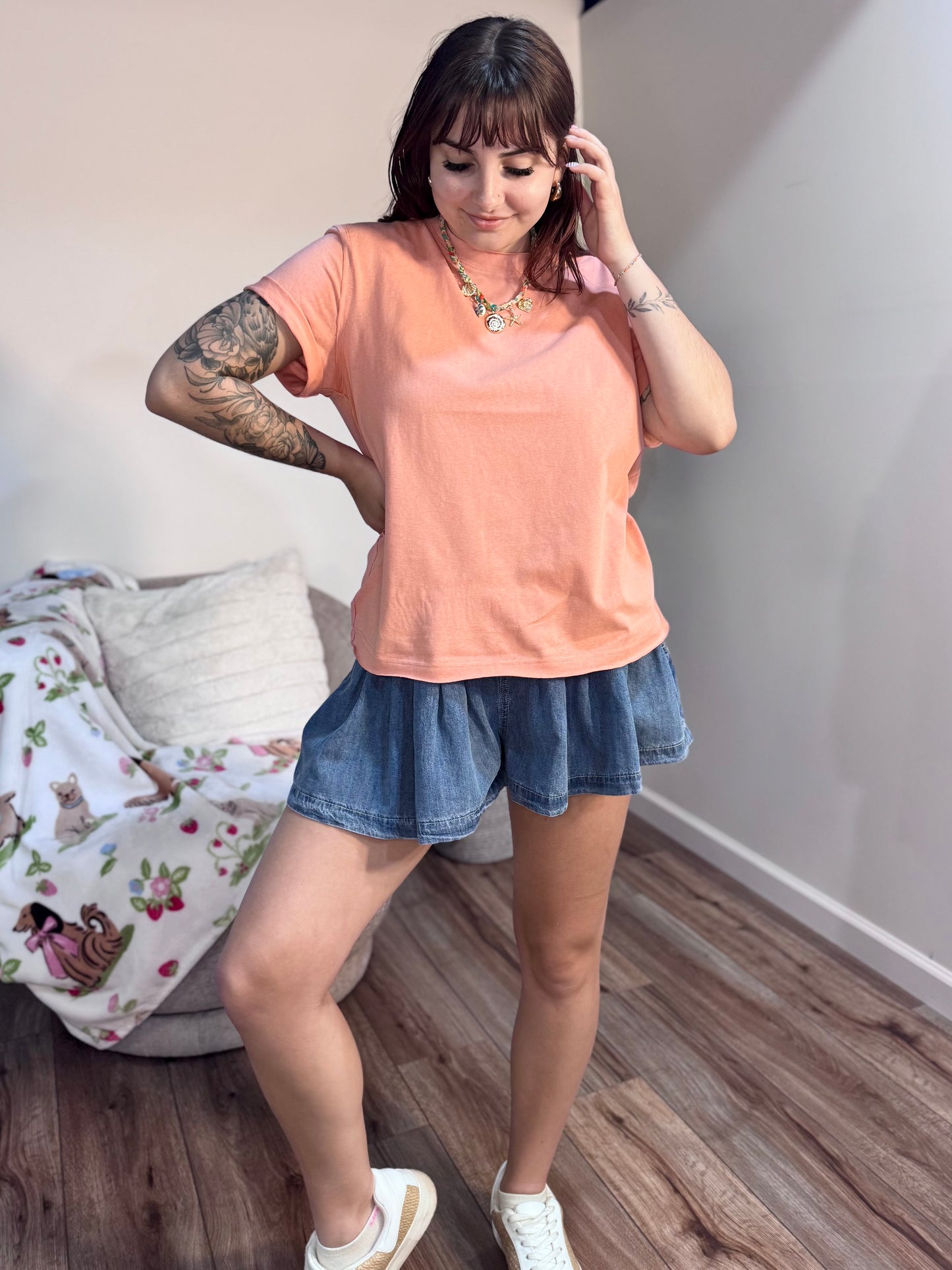 comfortable everyday tshirt for women coral