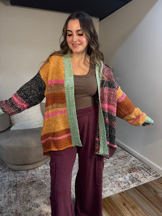 Kimmy Oversized Colorblock Cardigan