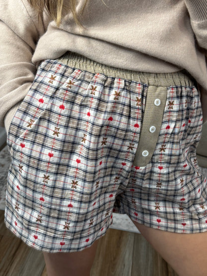 Charlotte Teddy Bear Plaid Boxer Shorts