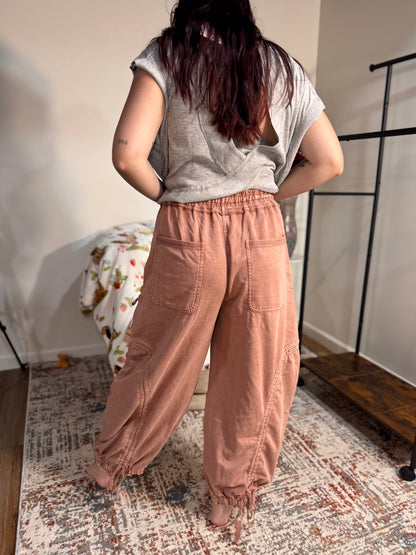 Paxton Washed French Terry Drawstring Jogger Pants