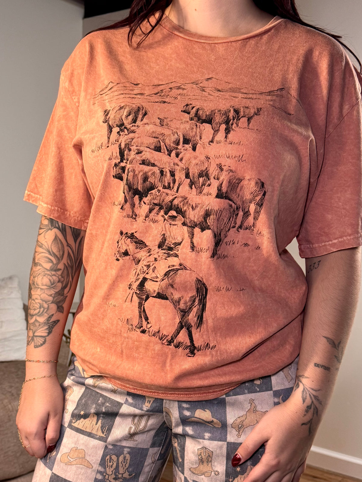 Ranch Life Graphic Tee, Burnt Orange