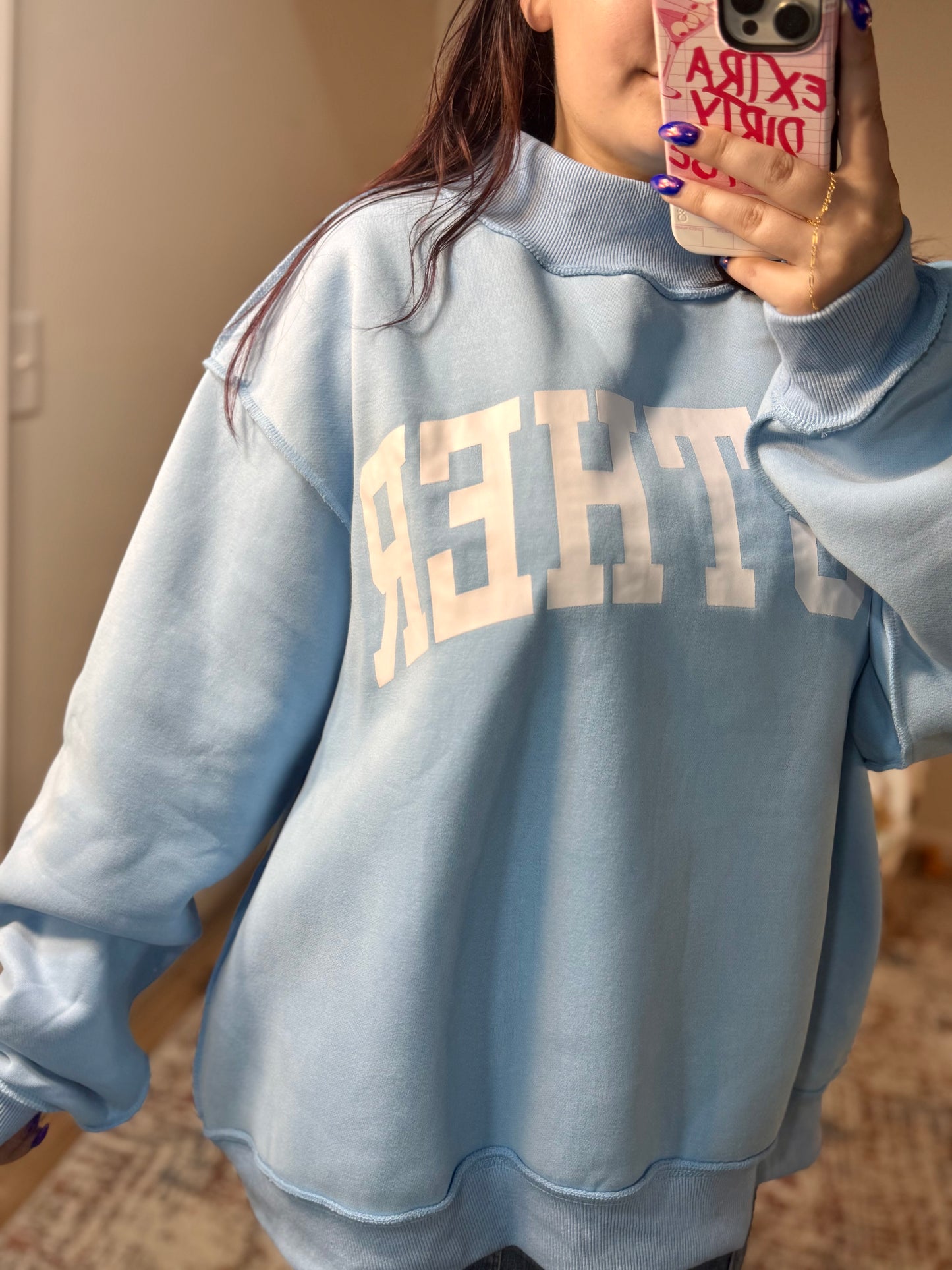 'MOTHER & COOL MOM' Reversible Mockneck Sweatshirt