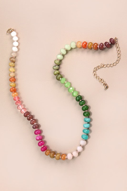 colorful beaded necklaces, agate bead jewelry, layered summer necklaces, trendy beaded chokers, or semi-precious gemstone necklaces