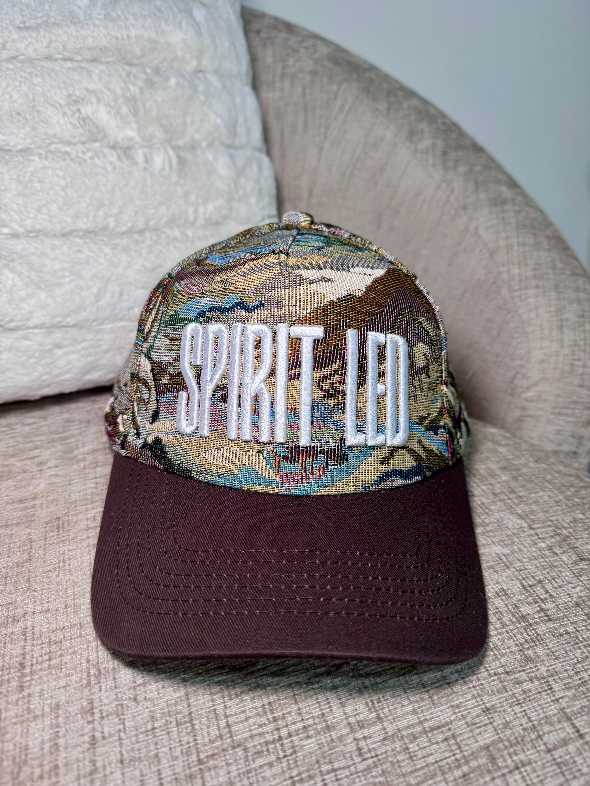 'Spirit Led' embroidered jacquard faith-based trucker hat