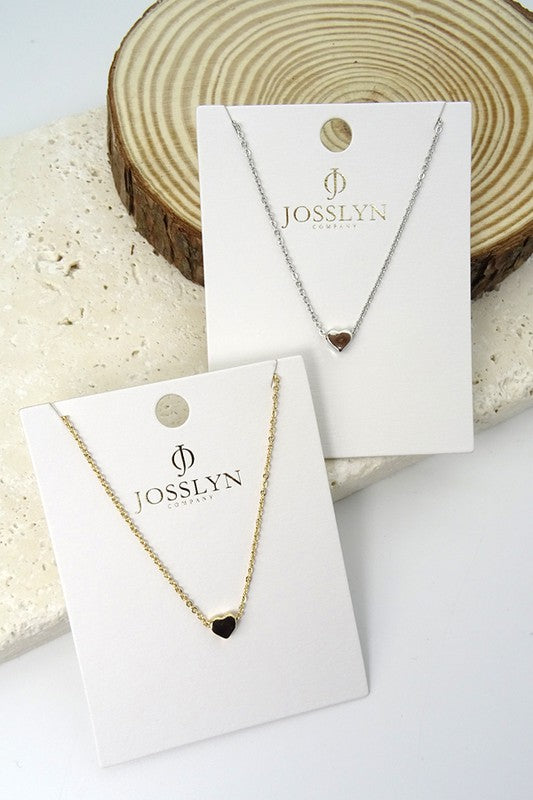 classic dainty gold silver mini heart necklace