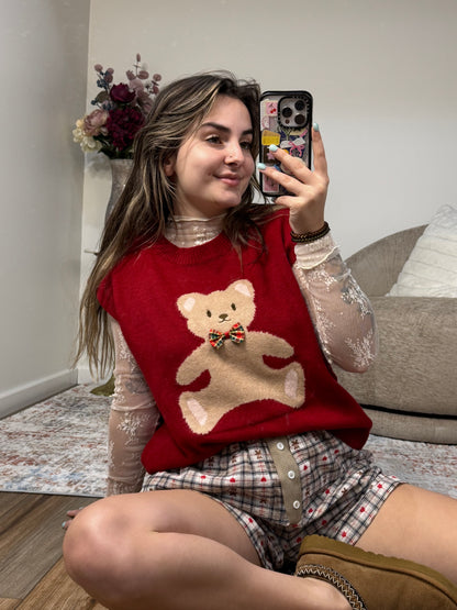 Charlotte Teddy Bear Plaid Boxer Shorts