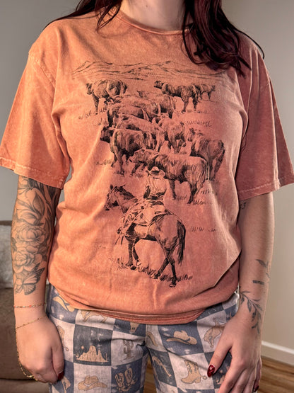 Ranch Life Graphic Tee, Burnt Orange